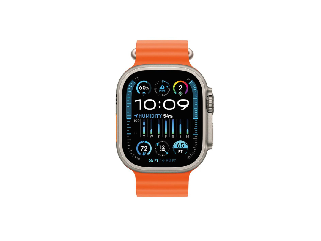 ساعة ابل الترا 2 MREH3 GPS + Cellular 49 مم هيكل تيتانيوم مع حزام برتقالي Ocean ساعة ابل الترا 2 MREH3 GPS + Cellular 49 مم هيكل تيتانيوم مع حزام برتقالي Ocean
